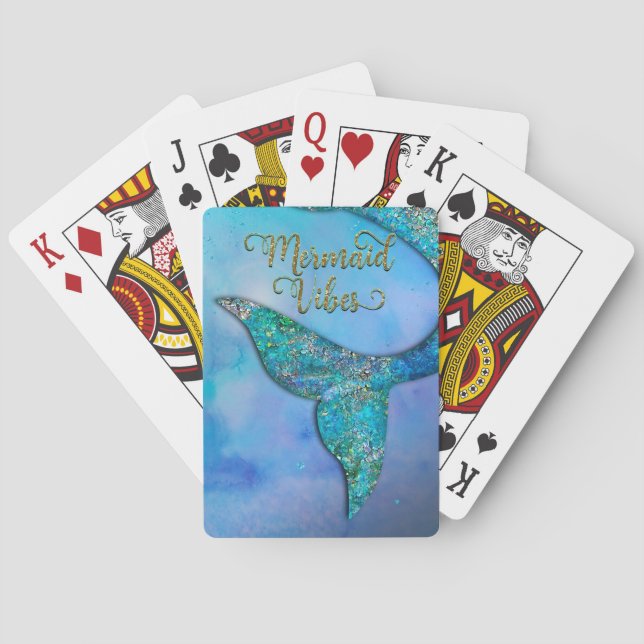 Jeu De Cartes Queue de sirène enchantée aux vibrations de l'océa (dos)