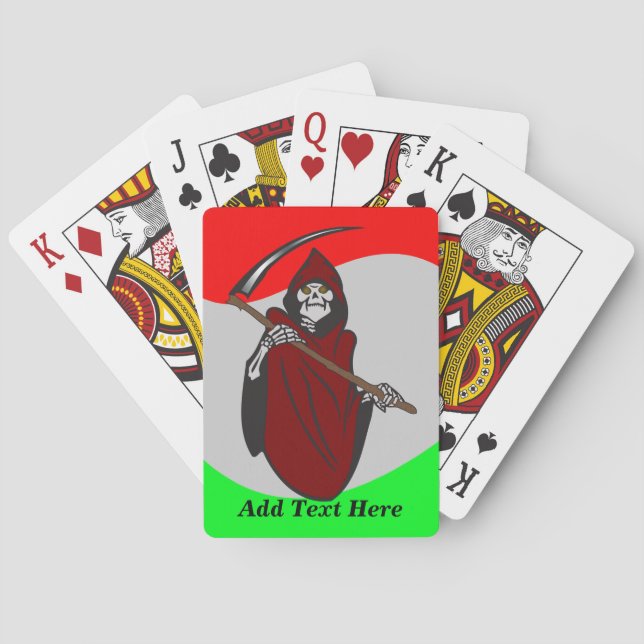 Jeu De Cartes Queue Grim personnalisée Squelette Jouer Cartes (dos)
