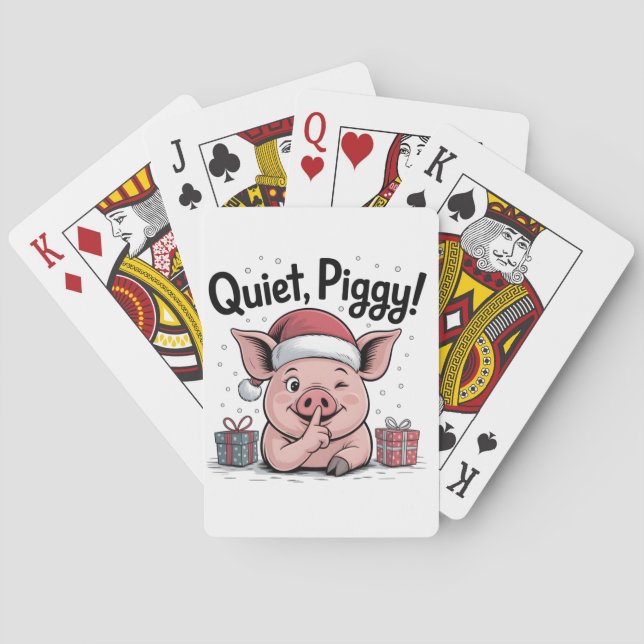 Jeu De Cartes Quiet Piggy Christmas Santa hat Democratic  (dos)