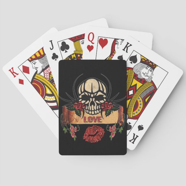Jeu De Cartes RAB Rockabilly Skull Roses Love Lipstick (dos)