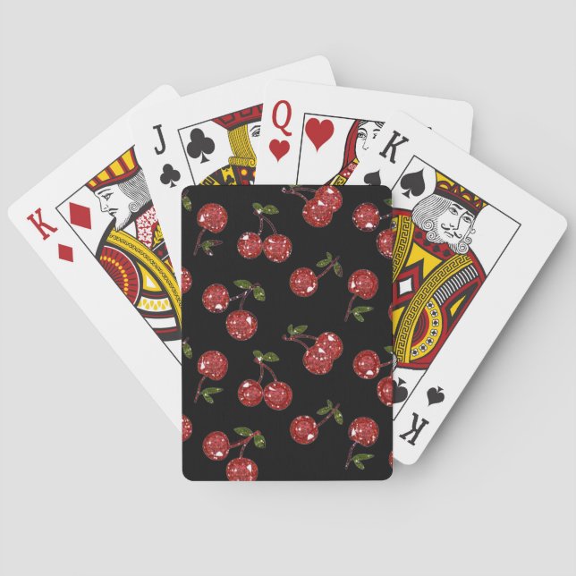 Jeu De Cartes RAB Rockabilly très cerise cerises sur noir (dos)