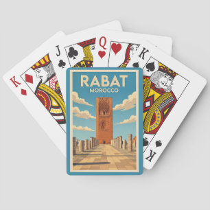 Jeu De Cartes Rabat Maroc Illustration Voyage Art Vintage