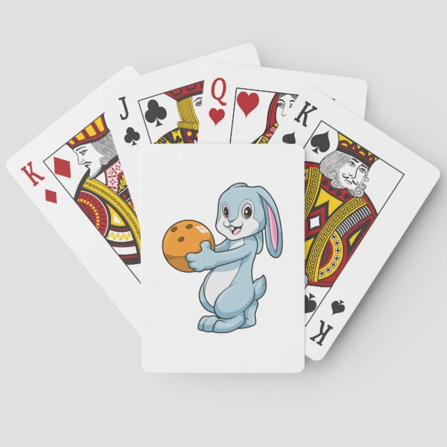 Jeu De Cartes Rabbit at Bowling with Bowling ball (dos)