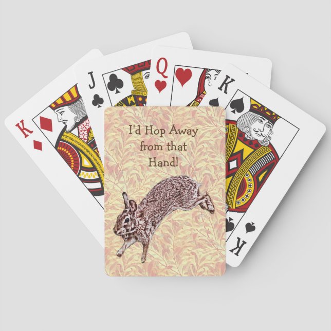 Jeu De Cartes Rabbit S'Éloigner Citation Drôle Jouer Des Cartes (dos)