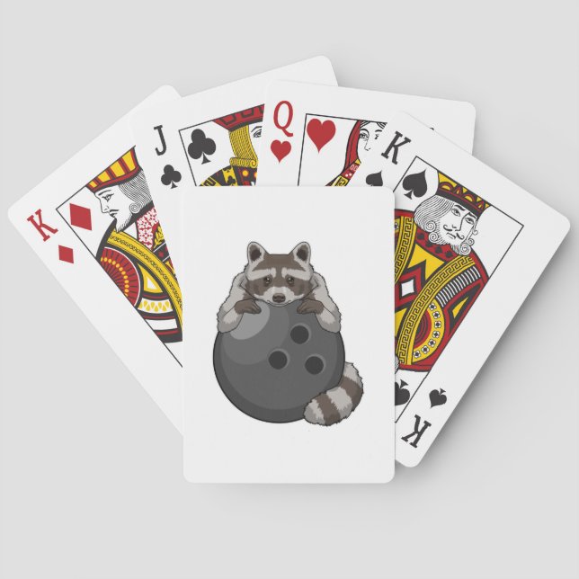Jeu De Cartes Raccoon à Bowling avec Bowling (dos)