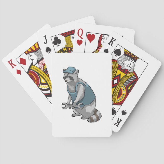 Jeu De Cartes Racoon as Craftsman with Wrench (dos)
