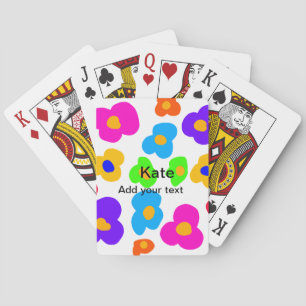 Jeu De Cartes Rainbow flower pride amour ajouter nom texte lqbtq
