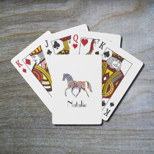 Jeu De Cartes Rainbow horse - votre nom