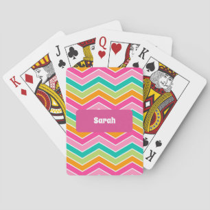 Jeu De Cartes Rainbow rétro zigzags brillant coloré