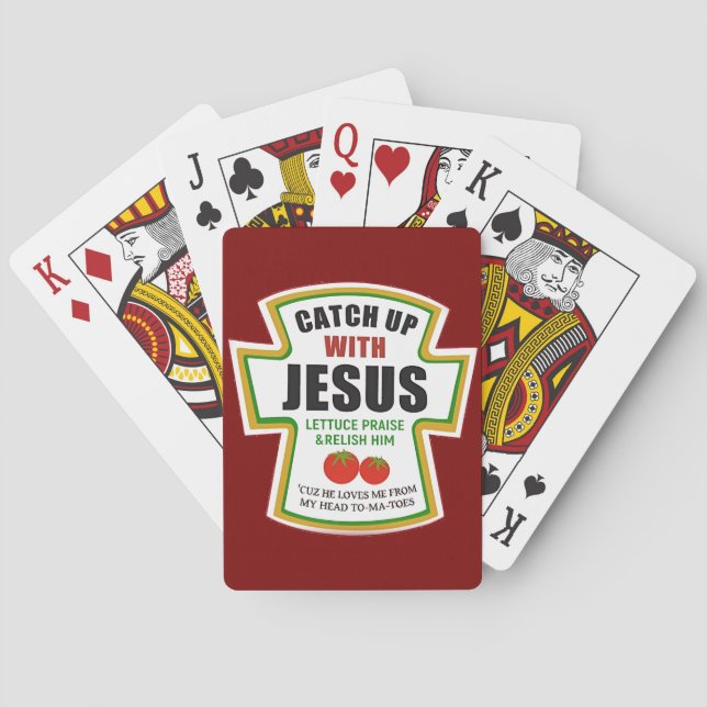 Jeu De Cartes Ramassez Avec Jésus Drôle Christian Ketchup Tomate (dos)