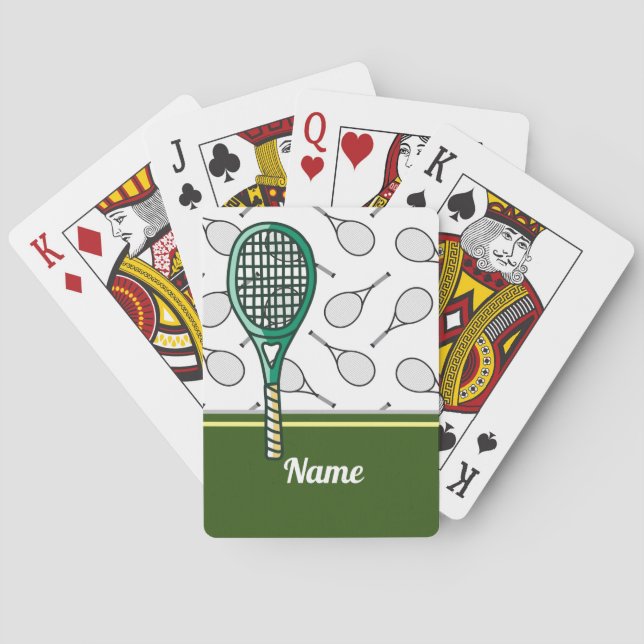 Jeu De Cartes Raquette de tennis avec nom (dos)