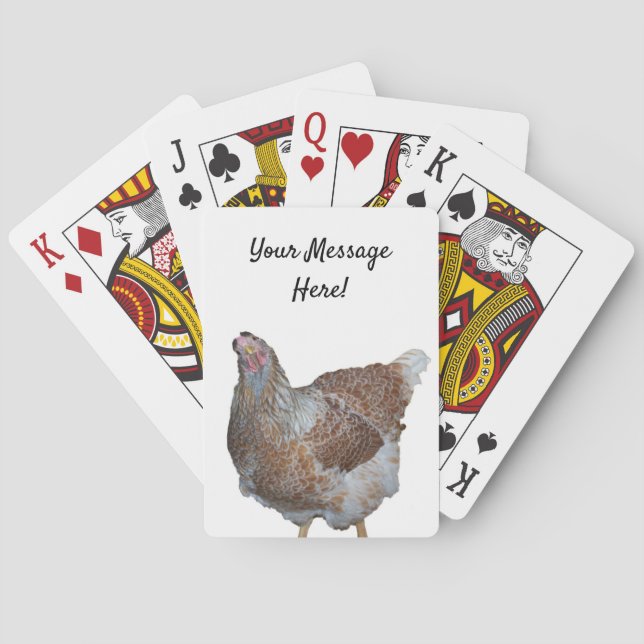 Jeu De Cartes Rare Poulet Race Bleu lacéré Rouge Wyandotte Hen (dos)