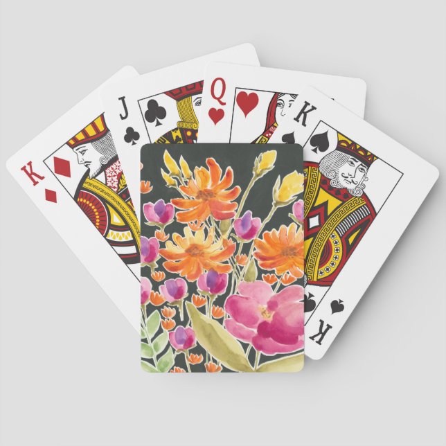 Jeu De Cartes Rassemblement splendide - Fleurs roses et orange (dos)