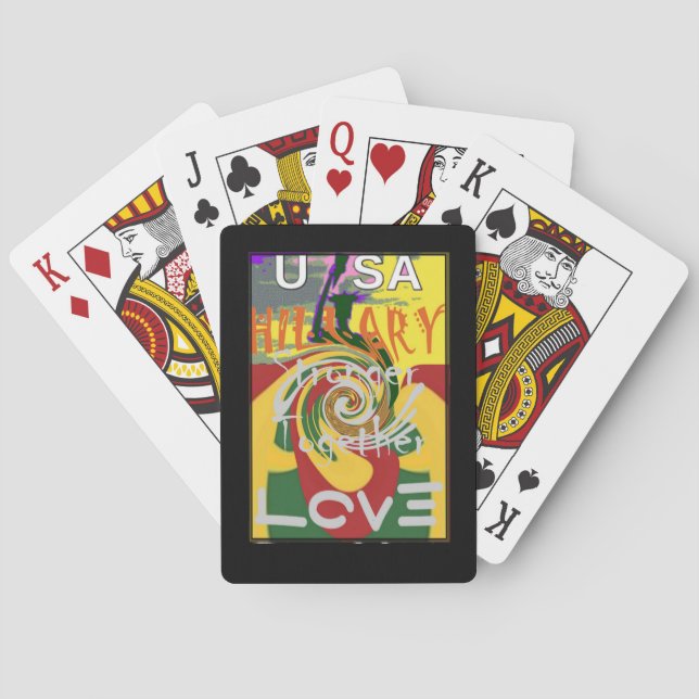 Jeu De Cartes Rasta Couleurs Rouge or Vert Hillary Art Imprimer (dos)