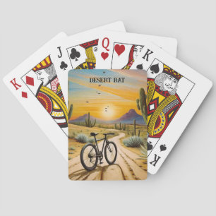 Jeu De Cartes Rat de désert cycliste VTT Coucher de soleil sur m