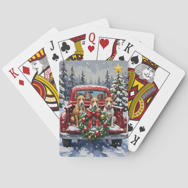 Jeu De Cartes Rat Terrier Christmas Red Truck Holiday (dos)