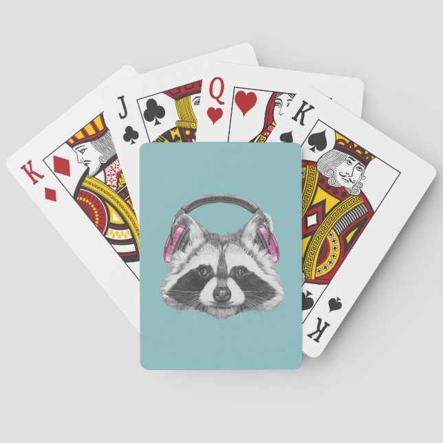 Jeu De Cartes Raton laveur d'écouteurs (dos)
