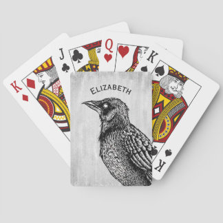 Jeu De Cartes Raven Gothique Noir Blanc Horreur Ink Nom du dessi