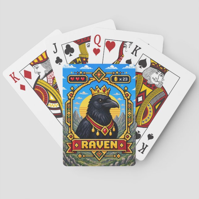 Jeu De Cartes Raven Retro 8-Bit Pixel Art (dos)
