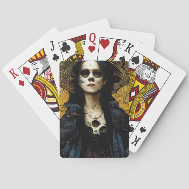 Jeu De Cartes Raven Witch 3 Imaginaire Horreur Goth Gothique (dos)
