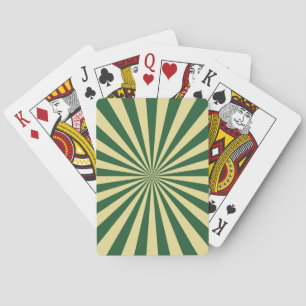 Jeu De Cartes Rayons de soleil verts rayures rétro