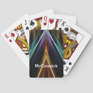 Jeu De Cartes Rayons rayonnants design coloré avec le nom