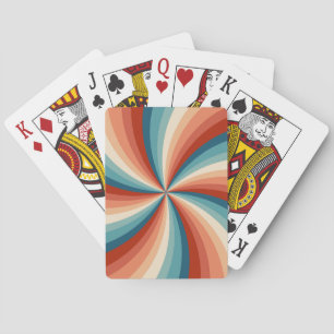 Jeu De Cartes Rayons solaires ondulés de style rétro coloré