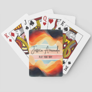 Jeu De Cartes Rayure colorée aquarelle lumineuse personnalisée
