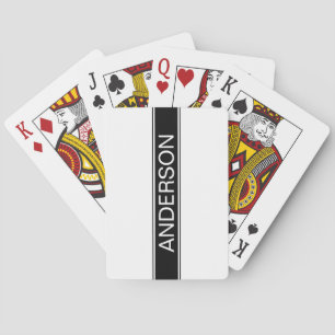 Jeu De Cartes Rayure noire et blanche en gras Texte éditable