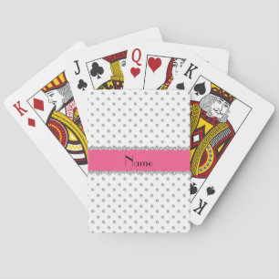 Jeu De Cartes Rayure rose personnalisée de diamants blancs