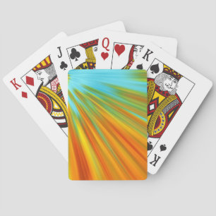 Jeu De Cartes rayures Abstraites rouge jaune orange vert sur ble