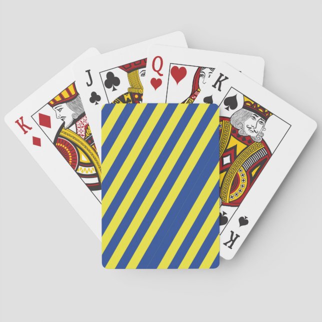 Jeu De Cartes Rayures bleu foncé et jaune  (dos)