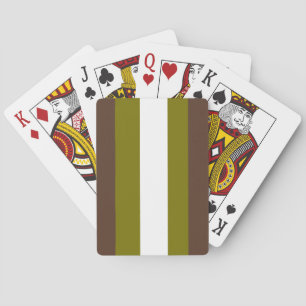 Jeu De Cartes rayures Brown, vertes et blanches