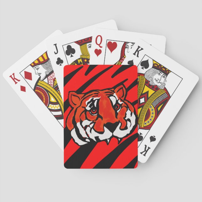 JEU DE CARTES RAYURES ORANGE ET NOIR  (dos)
