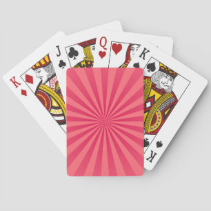 Jeu De Cartes Rayures rétro Motifs de rayons solaires roses