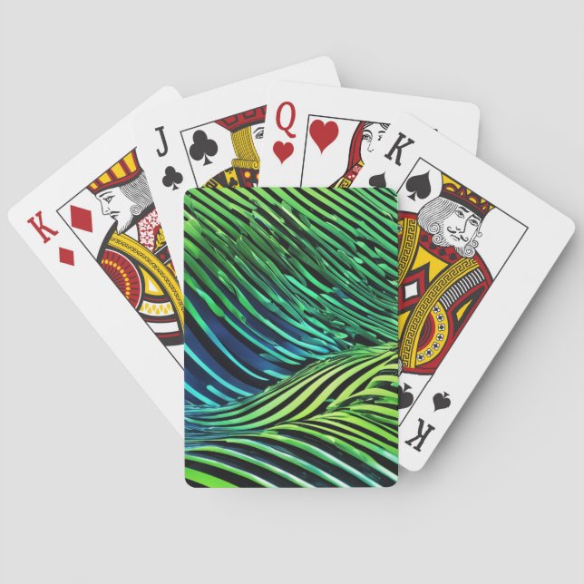 Jeu De Cartes Rayures vertes néon futuristes  (dos)