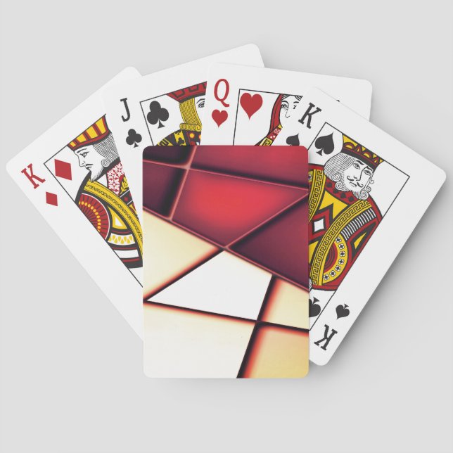 Jeu De Cartes Rectangle beige rouge trapézoïdes et pouvoir modif (dos)