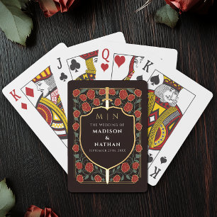 Jeu De Cartes Red Black Royal Sword Shield mariage Faveur