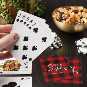 Jeu De Cartes Red Buffalo Plaid & Joyeux Noël  Nom personnel