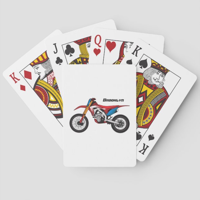 Jeu De Cartes Red dirt bike motorcycle (dos)