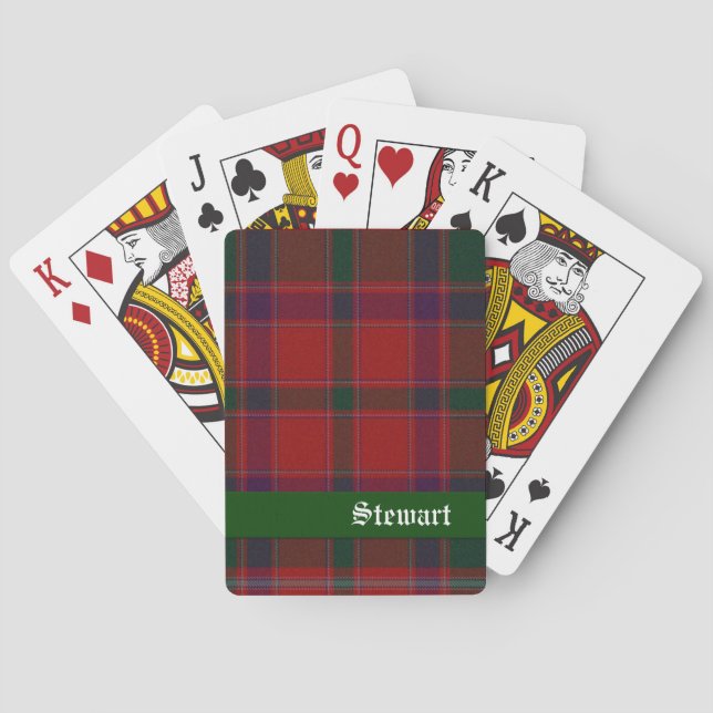 Jeu De Cartes Red & Green Stewart Tartan Plaid Plaid Plaid Plaid (dos)