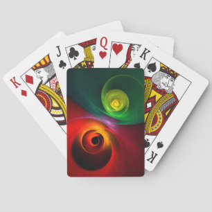 Jeu De Cartes Red Green Yin Yang Moderne Motif d'art Abstrait #2