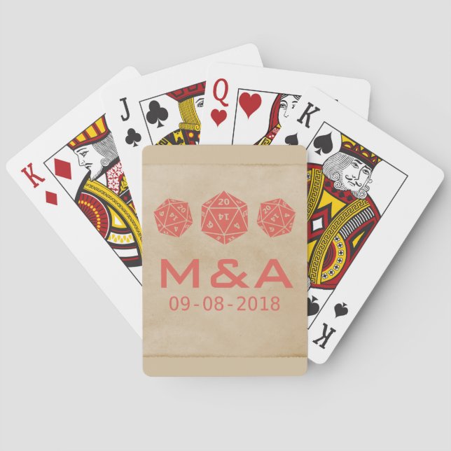 Jeu De Cartes Red Grunge D20 Dice Gamer Playing Cards (dos)