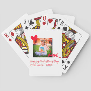 Jeu De Cartes Red heart love heureuse Sainte-Valentin ajouter ph