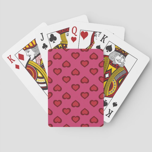 Jeu De Cartes Red Hearts Pattern (dos)