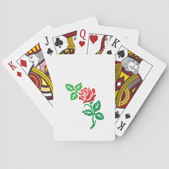 Jeu De Cartes Red Rose Flower Design – Classic Floral Beauty (dos)