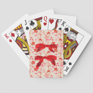 Jeu De Cartes Red Velvet Bow Chintz Playing Carts