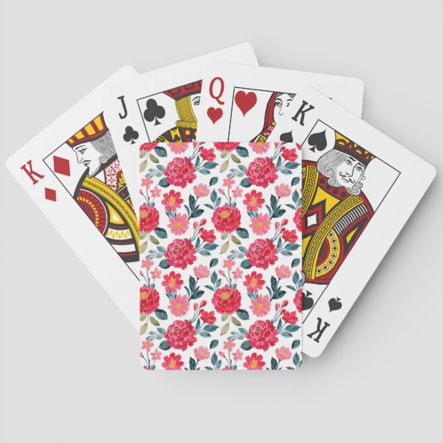 Jeu De Cartes Red Watercolor (dos)