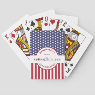 Jeu De Cartes Red White et Blue Stried American Flag Party