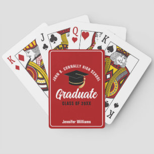 Jeu De Cartes Red White High School Graduate sur mesure